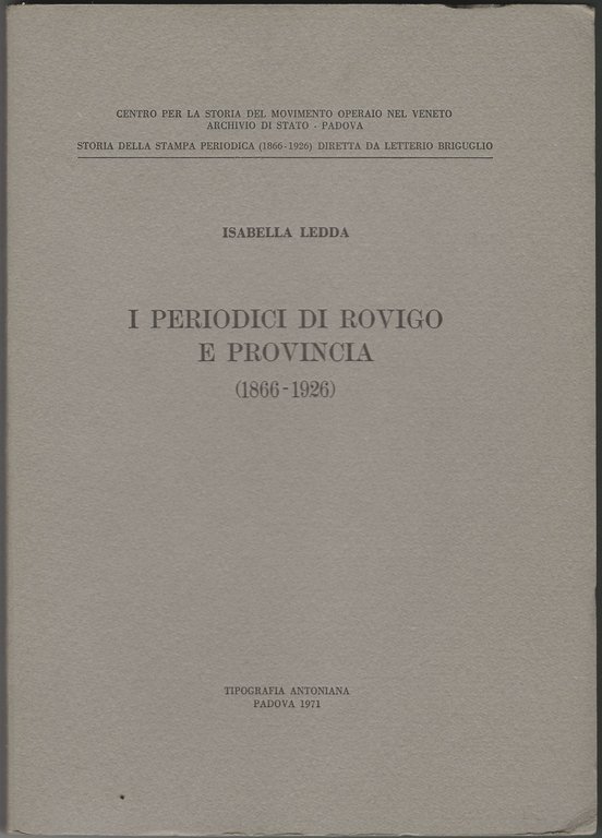 I periodici di Rovigo e provincia (1866-1926).