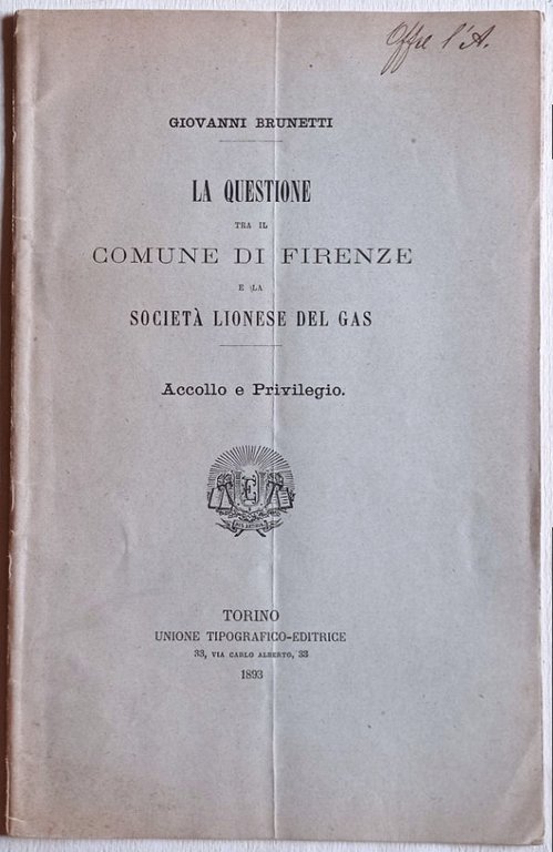 La questione tra il Comune di Firenze e la Società …