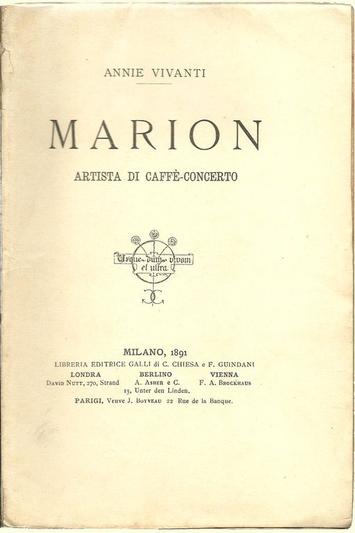 Marion artista di caffè-concerto.