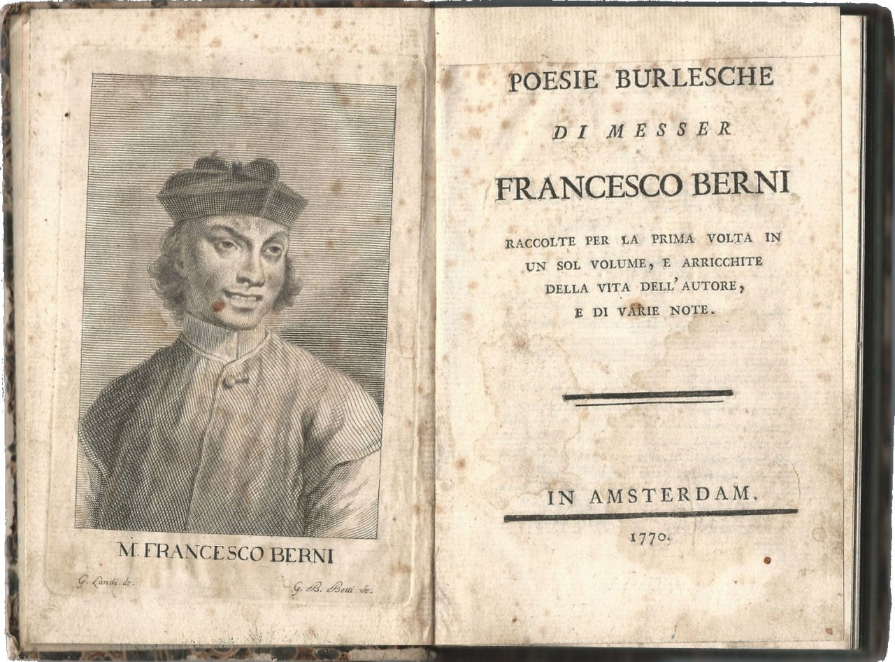 Poesie burlesche di messer Francesco Berni raccolte per la prima …