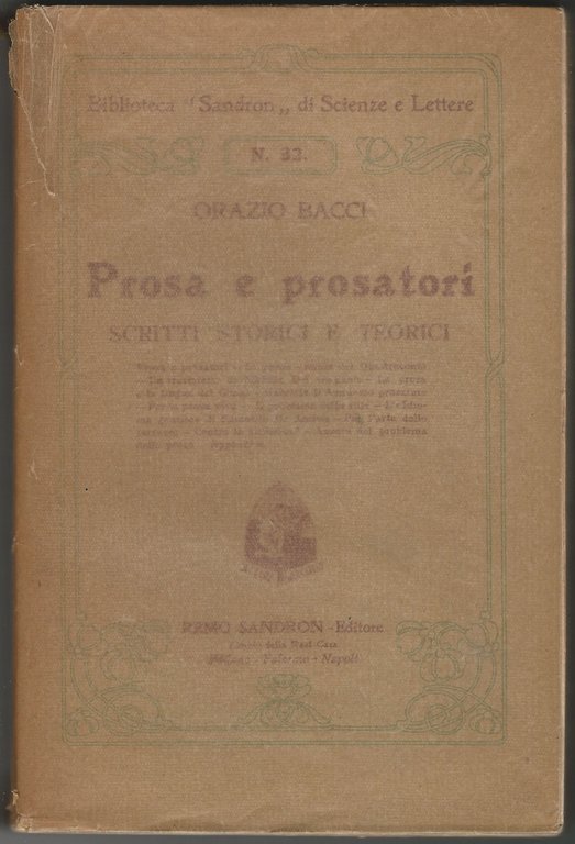 Prosa e prosatori. Scritti storici e teorici.