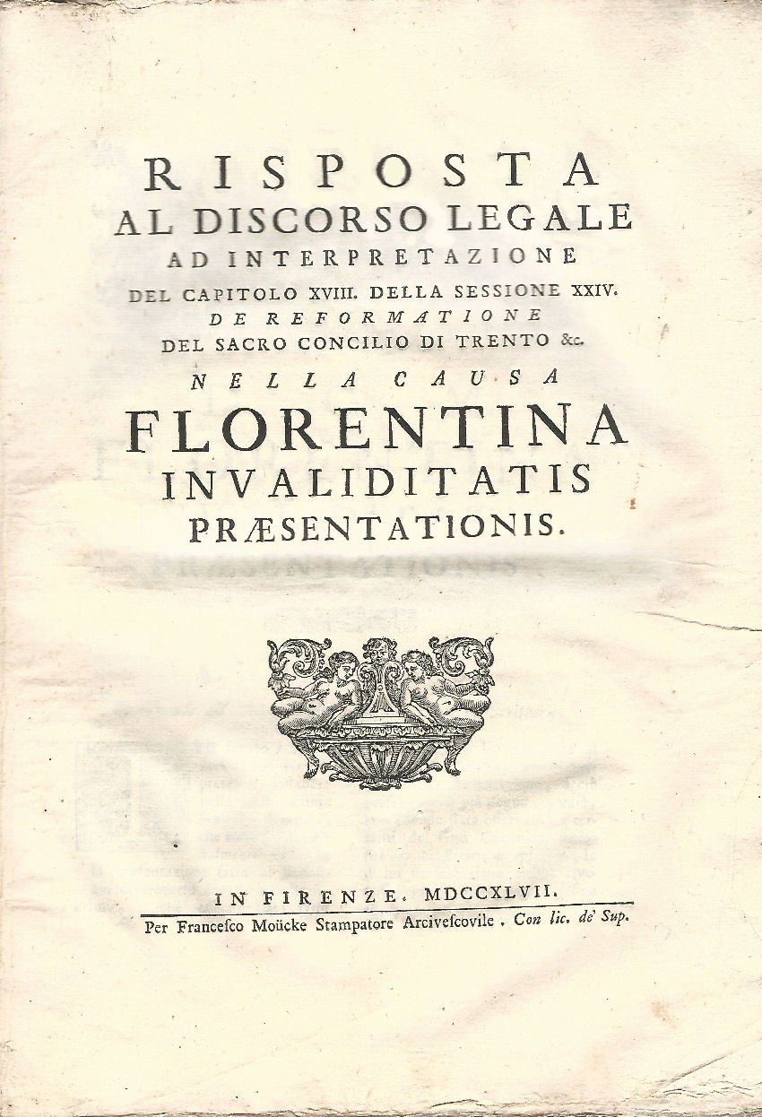 Risposta al discorso legale ad interpretazione del capitolo XVIII della …