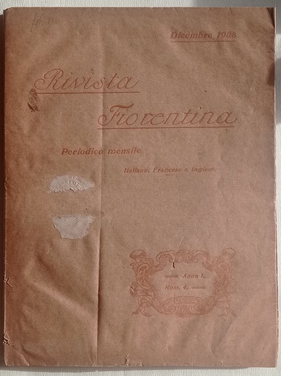 RIVISTA FIORENTINA periodico mensile italiano, francese e inglese.