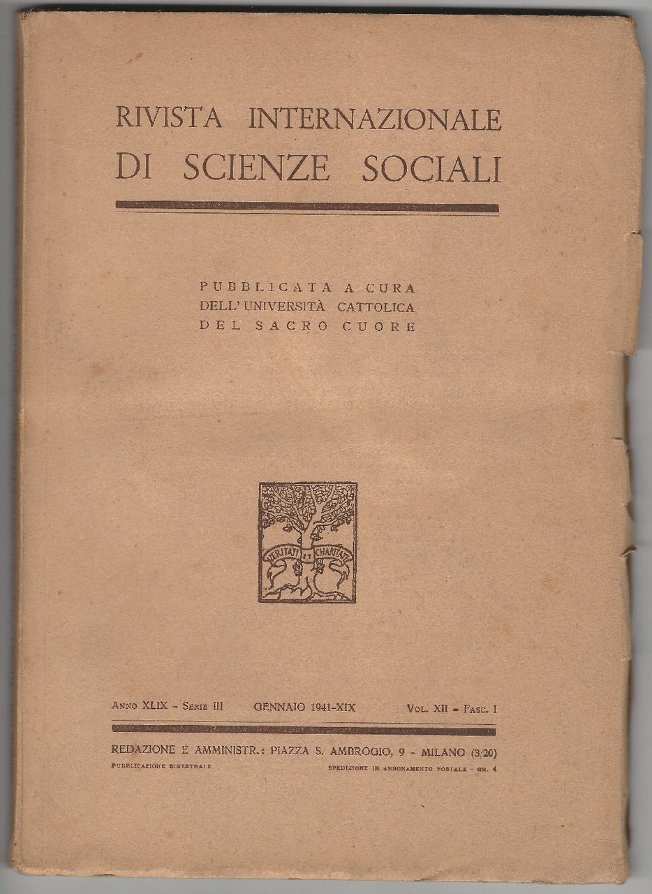 RIVISTA INTERNAZIONALE DI SCIENZE SOCIALI.