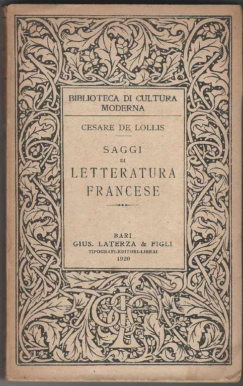 Saggi di letteratura francese.