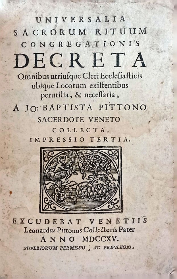 Universalia sacrorum rituum congregationis decreta.
