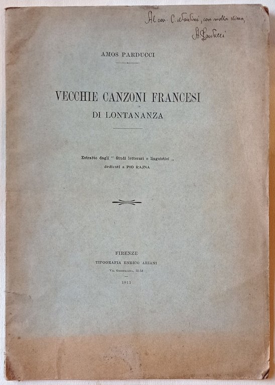 Vecchie canzoni francesi di lontananza.