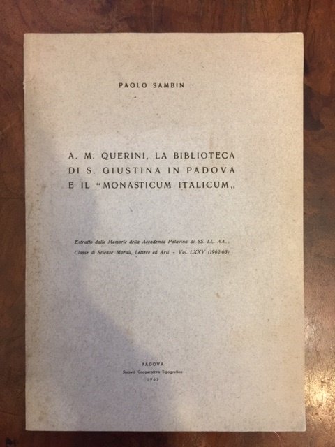 A. M. Querini, la biblioteca di S. Giustina in Padova …