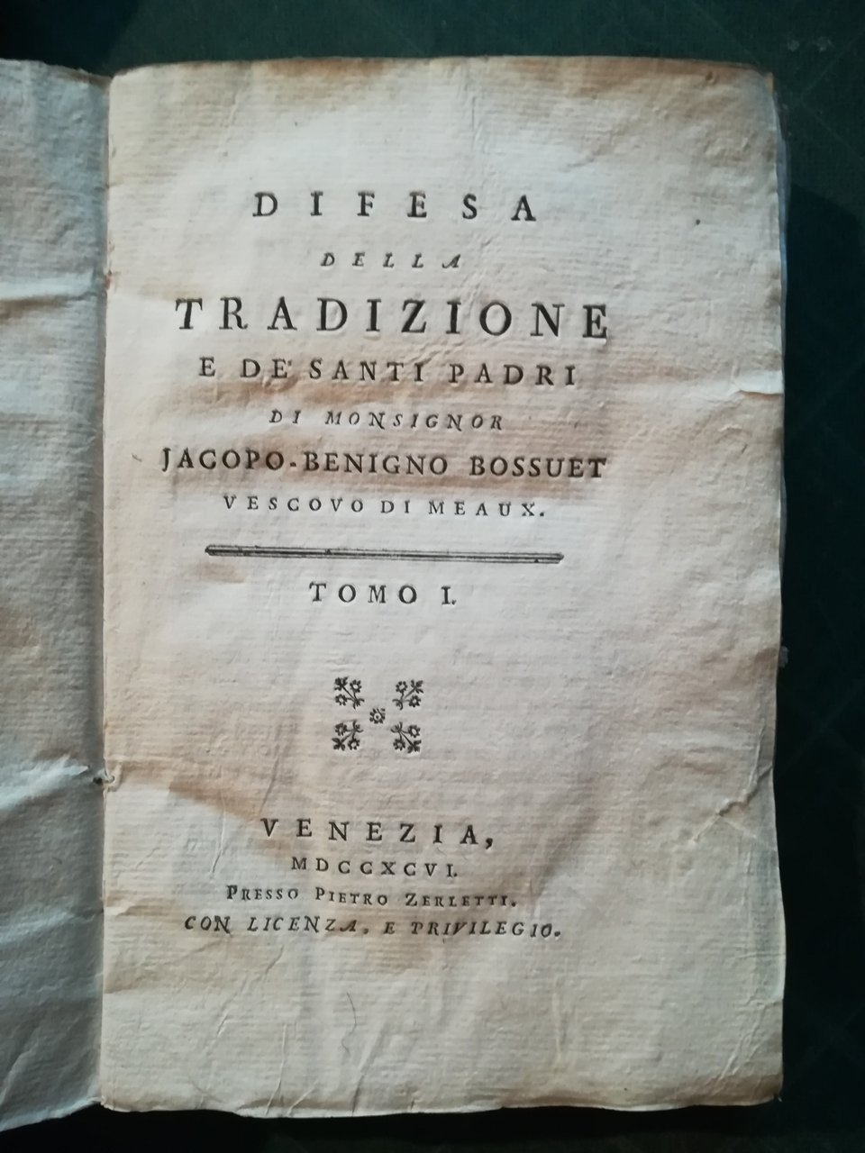 Difesa della Tradizione e de' Santi Padri di monsignor Jacopo … | Immagine principale