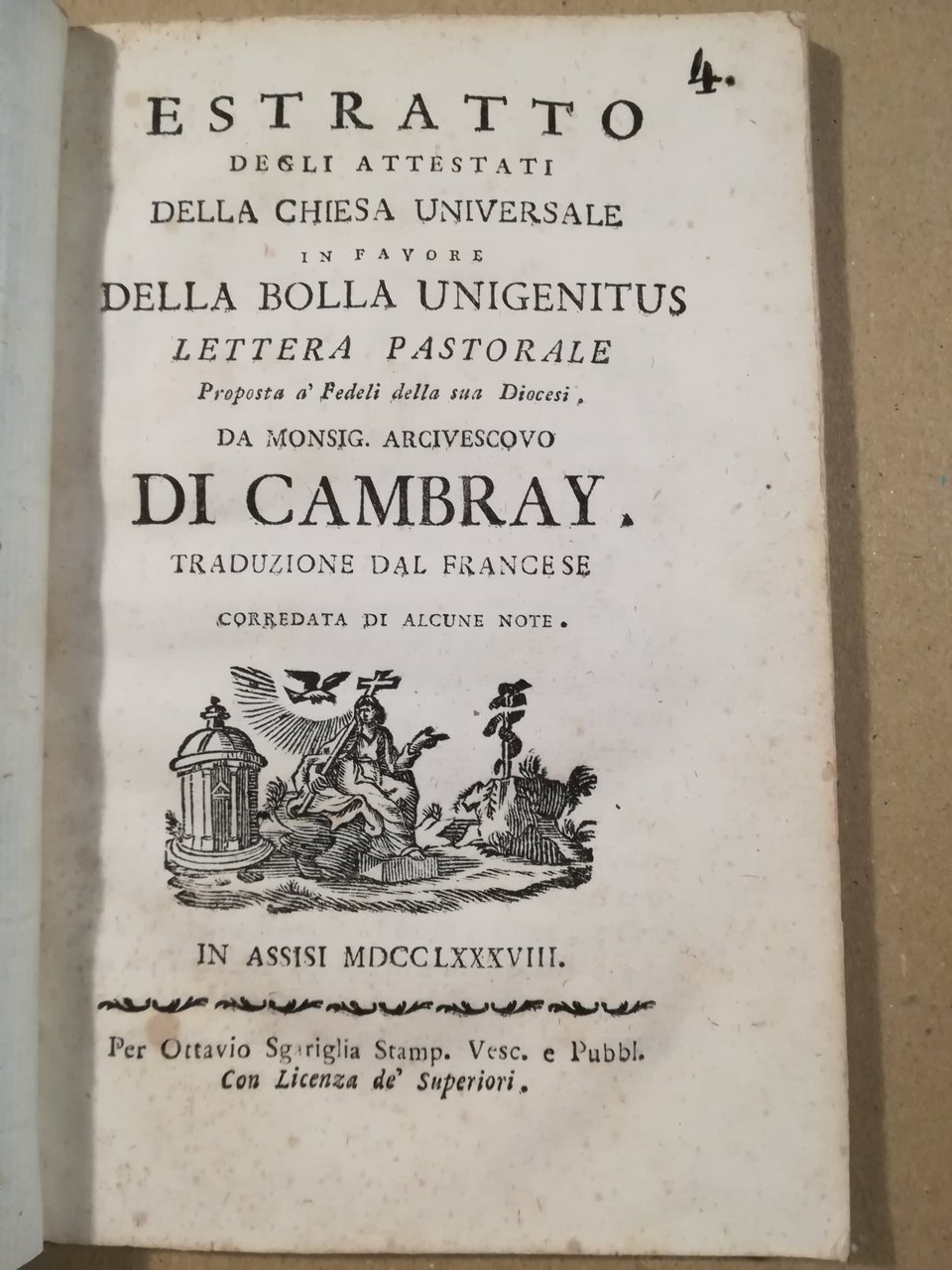 Estratto degli attestati della Chiesa Universale in favore della Bolla … | Immagine principale