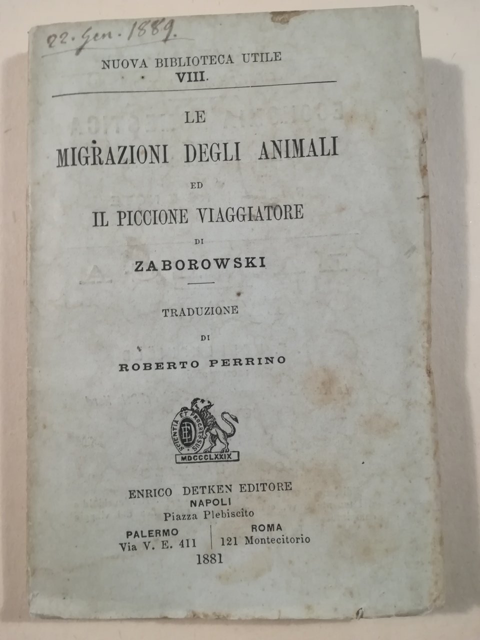 Le migrazioni degli animali ed il piccione viaggiatore. Traduzione di … | Immagine principale