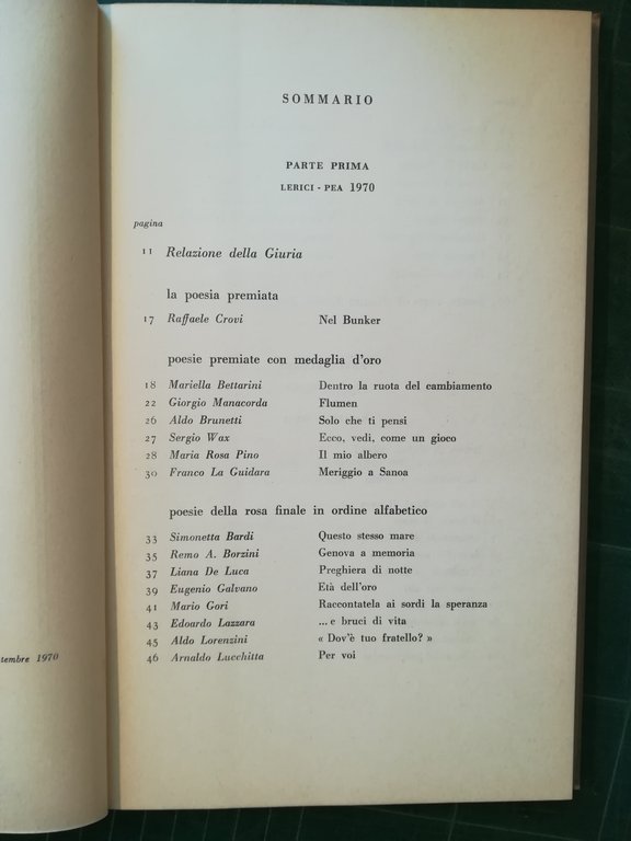Lerici-Pea. Premio di poesia anno diciassettesimo | Immagine Gallery 2