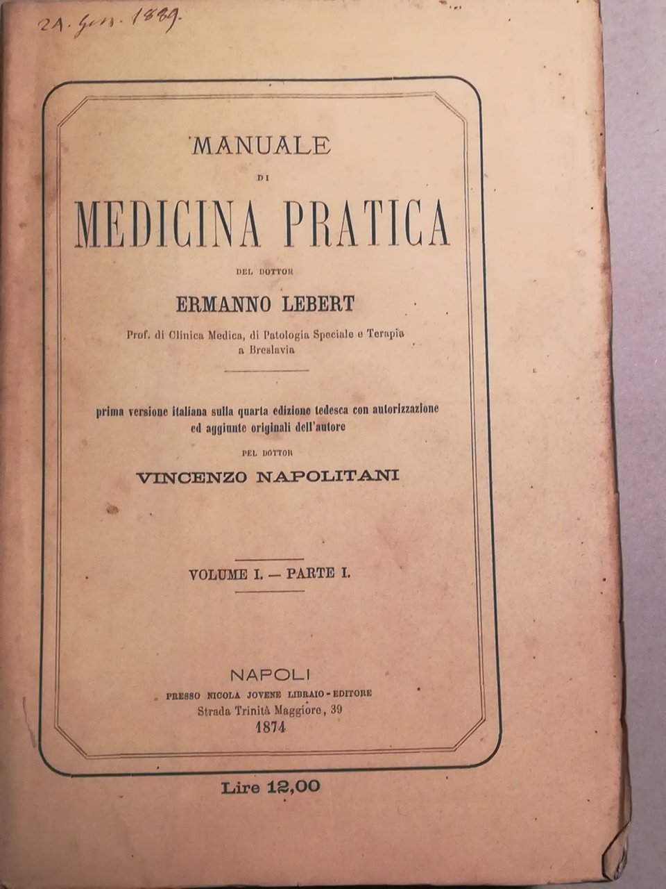 Manuale di Medicina Pratica. [...] Prima versione italiana sulla quarta … | Immagine principale