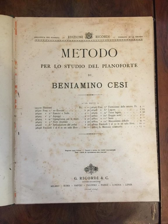 Metodo per lo studio del pianoforte di Beniamino Cesi | Immagine Gallery 2