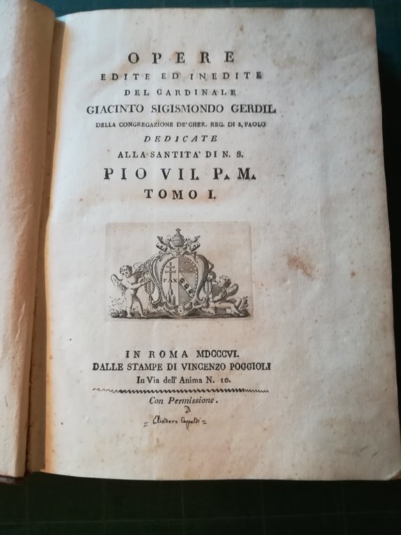Opere edite ed inedite del Cardinale Giacinto Sigismondo Gerdil [...] … | Immagine Gallery 2
