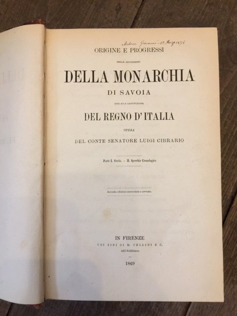 Origine e progressi delle istituzioni della monarchia di Savoia sino …