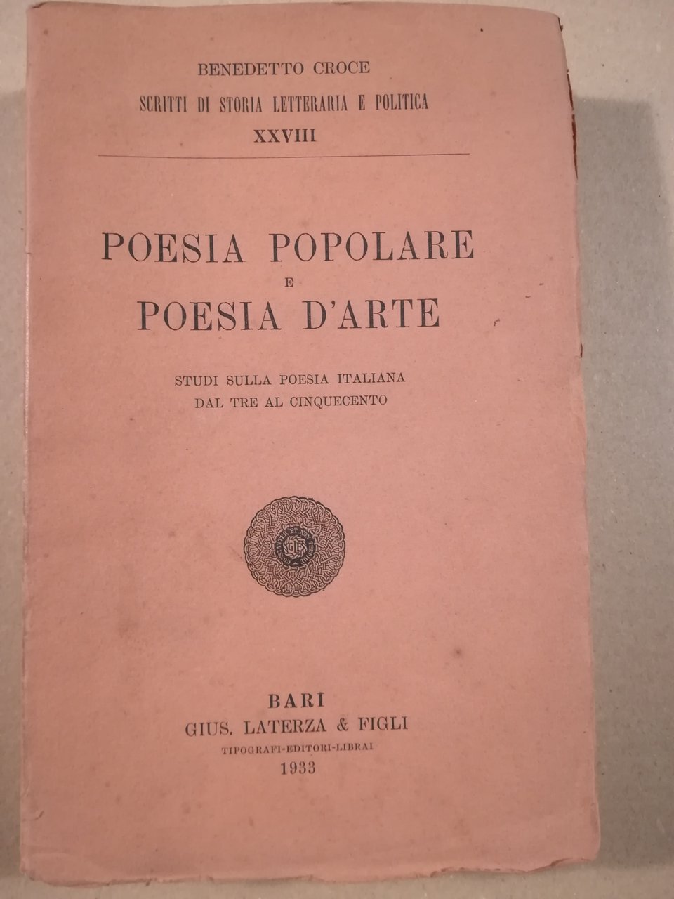 Poesia popolare e poesia d'arte. Studi sulla poesia italiana dal … | Immagine principale
