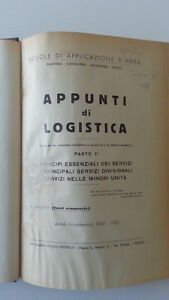 APPUNTI DI LOGISTICA SCUOLE DI APPLICAZIONE DELL'ARMA 1953