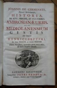 JOANNIS DE CERMENATE HISTORIA DE SITU ORIGINE CULTORIBUS AMBROSIANAE URBIS