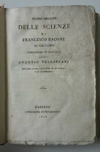 FRANCESCO BACONE NUOVO ORGANO DELLE SCIENZE BASSANO TIP. REMONDINIANA 1810