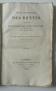 DE LA CONVERSION DES RENTES PAR M. DE TESSIERES-- BOISBERTRAND …