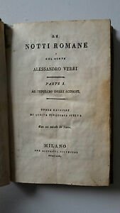 LE NOTTI ROMANE DEL CONTE ALESSANDRO VERRI MILANO PER GIOVANNI …