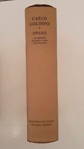 CARLO GOLDONI OPERE RICCIARDI EDITORE 1954