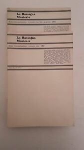 LA RASSEGNA MUSICALE ANNO TRENTADUESIMO 1962 ANNATA COMPLETA 2 NUMERI