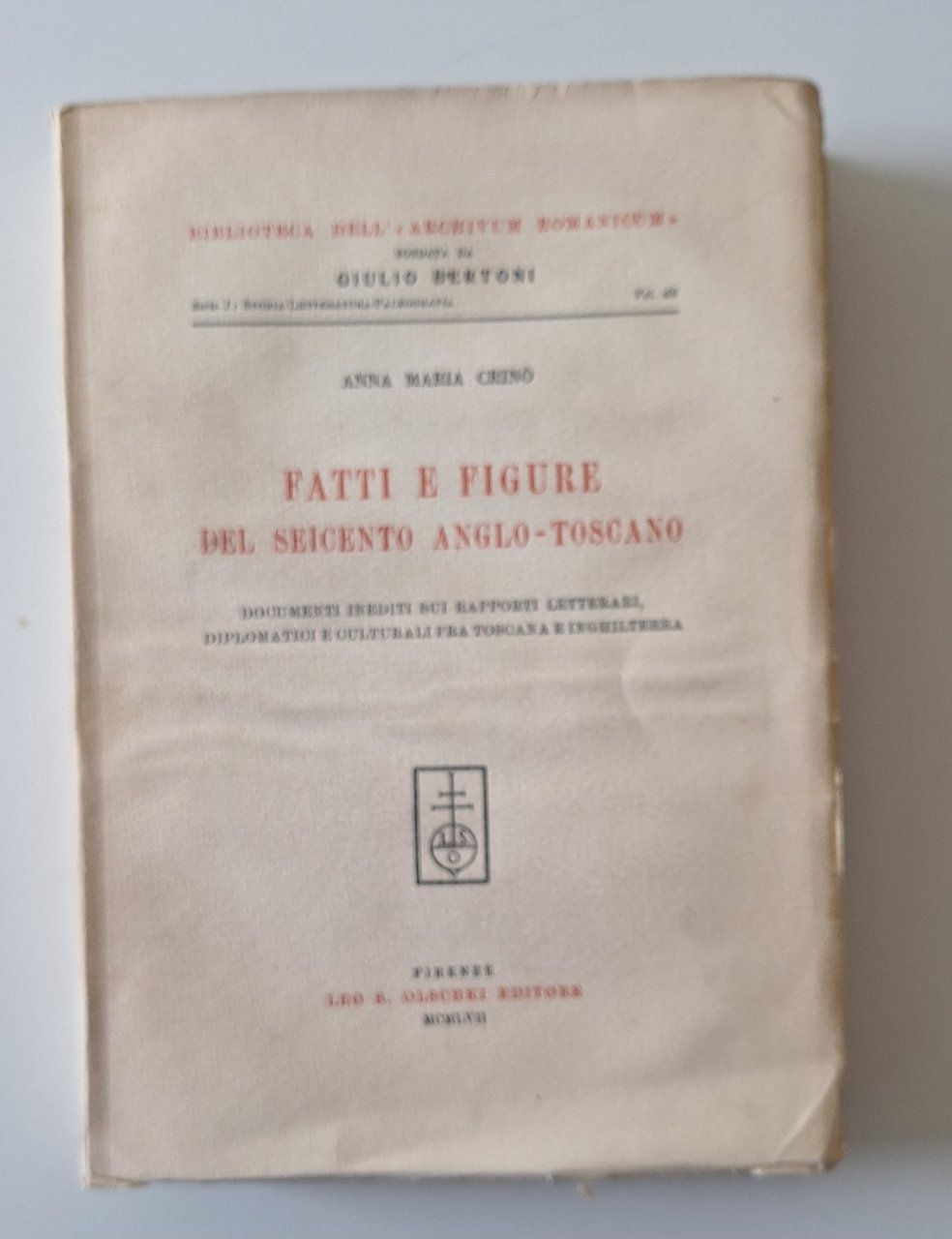 A.M. CRINO' FATTI R FIGURE DEL SEICENTO ANGLO TOSCANO OLSCHKI … | Immagine principale