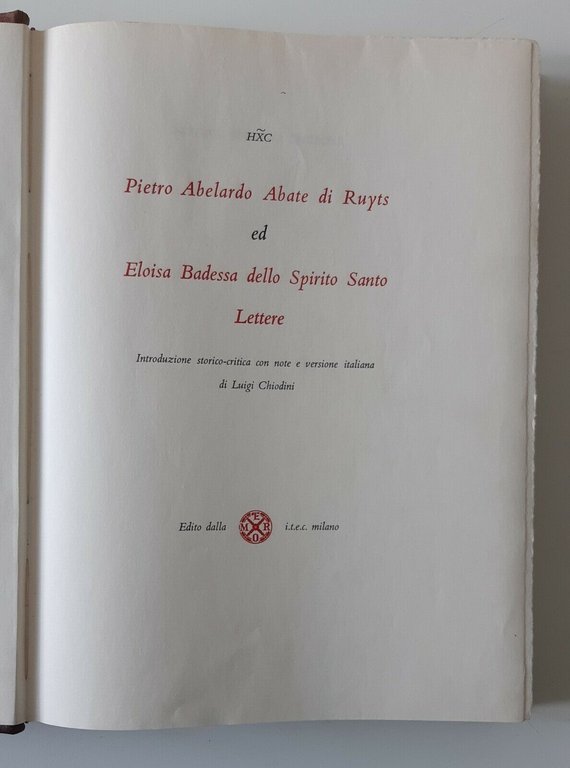 ABELARDO ED ELOISA LETTERE ITEC 1964 INCISIONE DI NASTASIO