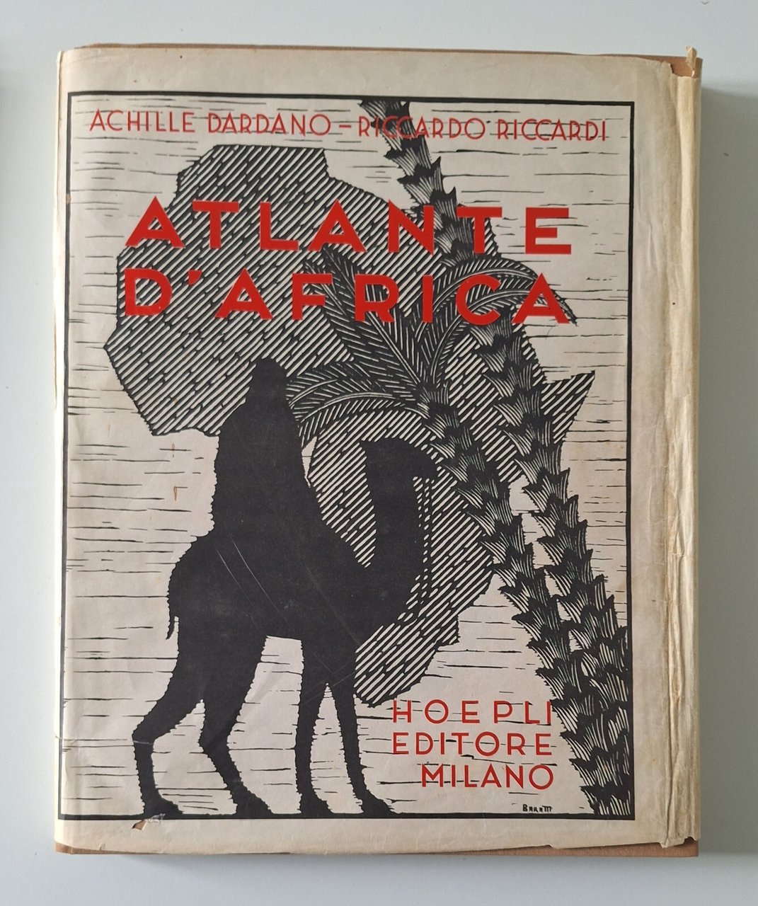 ACHILLE DARDANO RICCARDO RICCARDI ATLANTE D'AFRICA HOEPLI ED. 1936