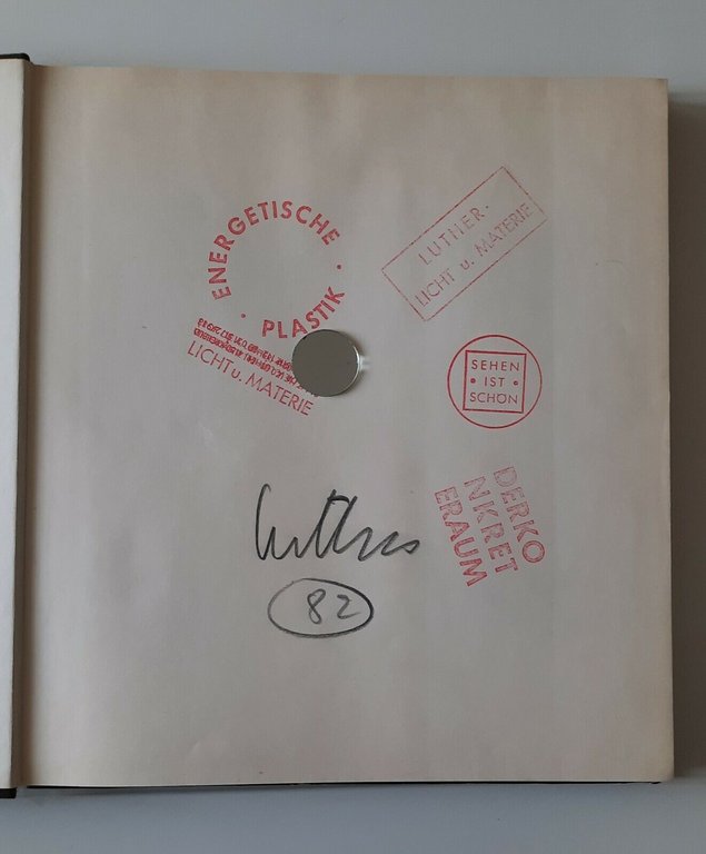 ADOLF LUTHER LICHT UND MATERIE A. BONGERS RECKLINGHAUSEN 1978 AUTOGRAFATO