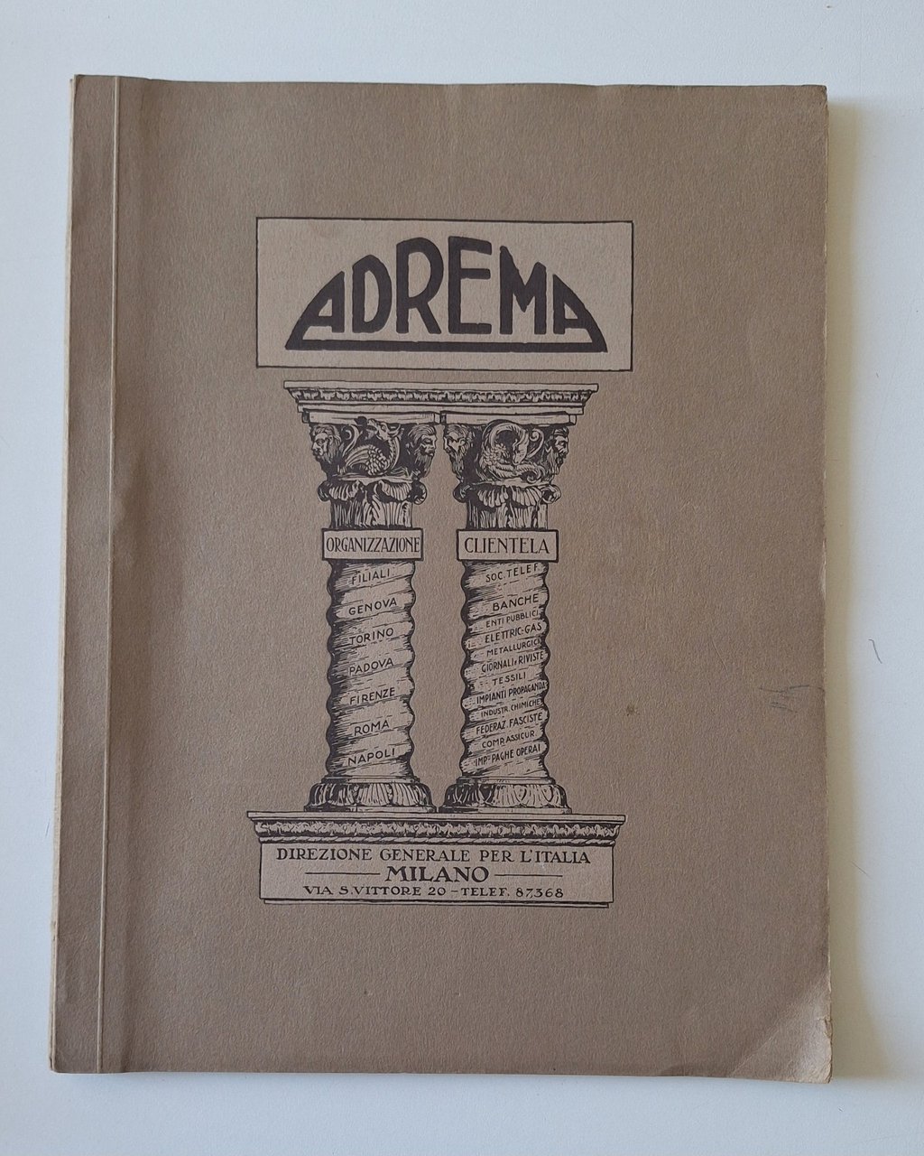 ADREMA MACCHINE PER INDIRIZZI CATALOGO TIP. LUCINI ANNI '20