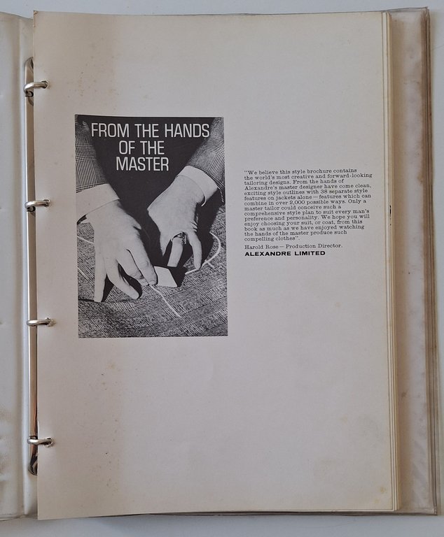 ALEXANDRE BEST TAILOR IN TOWN CATALOGO ILLUSTRATO ANNI'60 | Immagine Gallery 2