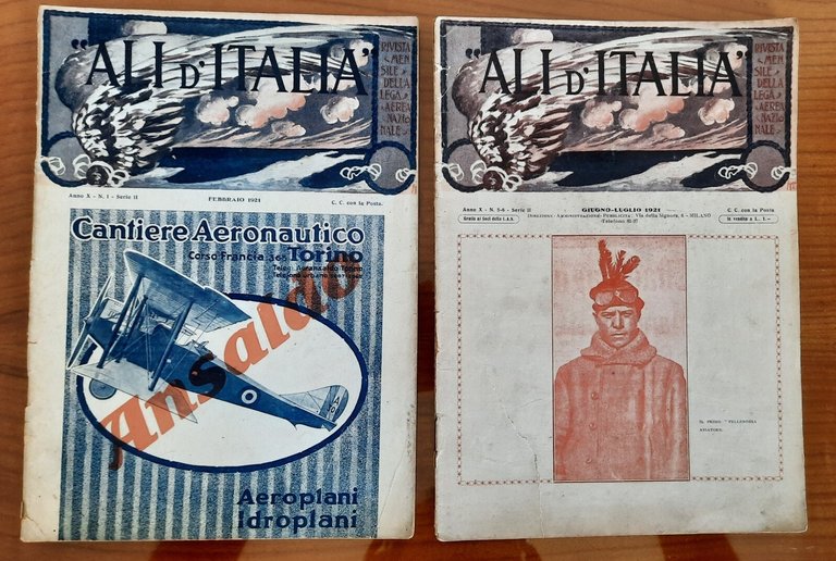 ALI D'ITALIA RIVISTA MENSILE ANNATA 1921 2 NUMERI