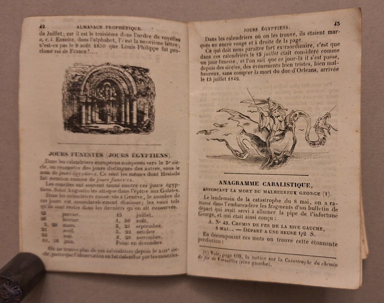 ALMANACH PROPHETIQUE PITTORESQUE ET UTILE POUR 1843 PARIS LAVIGNE AUBERT