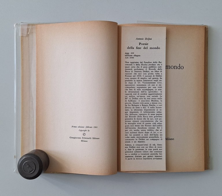 ANTONIO DELFINI POESIE DELLA FINE DEL MONDO FELTRINELLI 1961 1° … | Immagine Gallery 2
