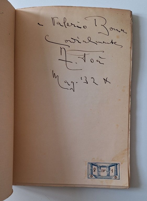ARTURO FOA' PER ME E PER VOI LATTES 1932 AUTOGRAFATO