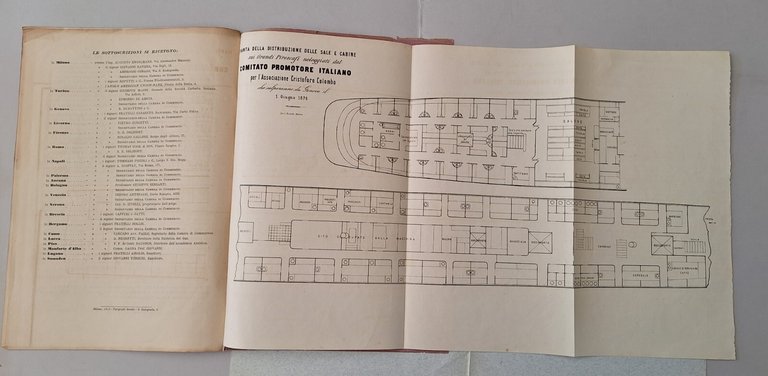 ASS. CRISTOFORO COLOMBO ESCURSIONE PIROSCAFO STATI UNITI NORD FILADELFIA 1876