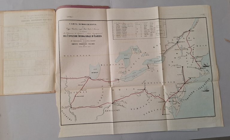 ASS. CRISTOFORO COLOMBO ESCURSIONE PIROSCAFO STATI UNITI NORD FILADELFIA 1876