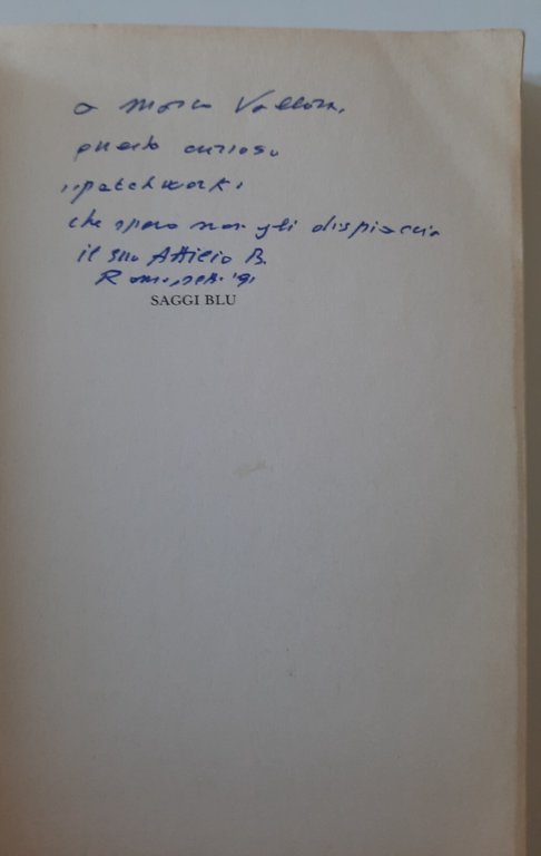 ATTILIO BERTOLUCCI ARITMIE GARZANTI 1991 1° ED. AUTOGRAFATO