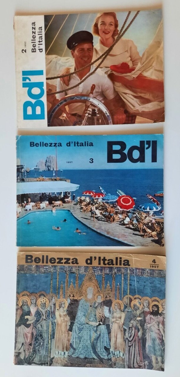 BELLEZZA D'ITALIA ANNO 1957 3 NUMERI GRAFICA FRANCO GRIGNANI