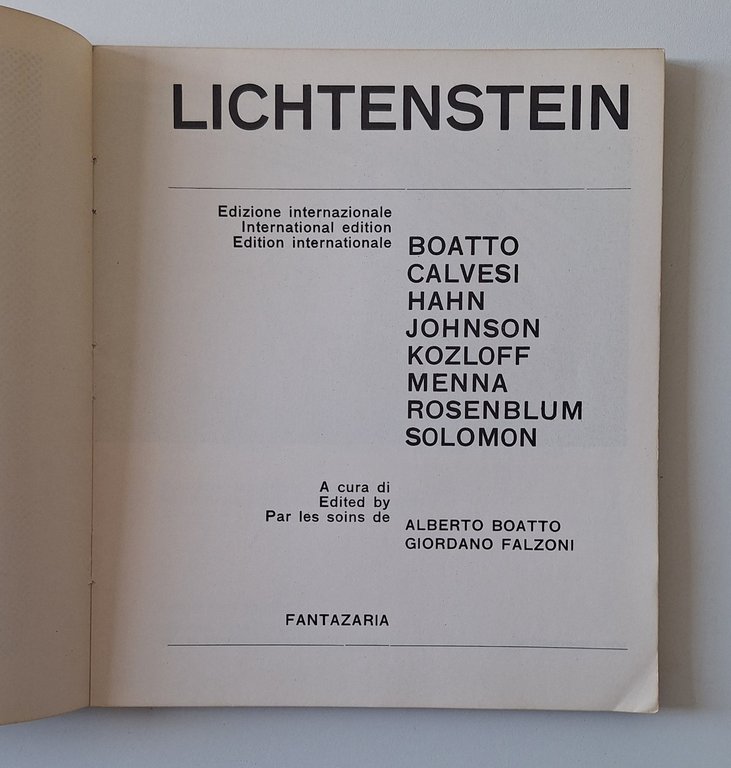 BOATTO FALZONI ROY LICHTENSTEIN FANTAZARIA 1966 | Immagine Gallery 3