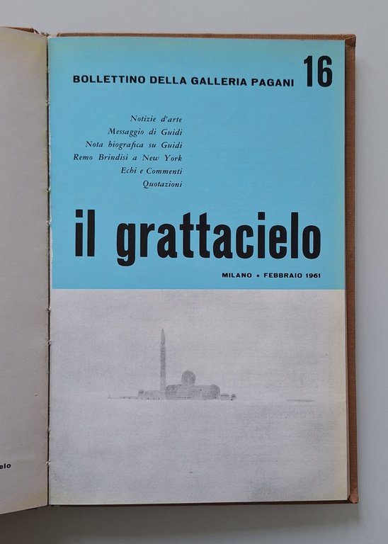 BOLLETTINI DELLA GALLERIA PAGANI 1960-61 IL GRATTACIELO VOL. 2 DOVA …