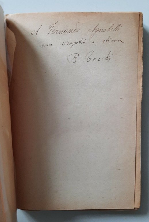 BONAVENTURA TECCHI WACKENRODER ED. SOLARIA 1927 AUTOGRAFATO