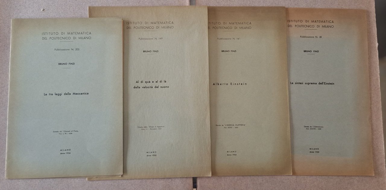 BRUNO FINZI PUBBLICAZIONI DELL'ISTITUTO MATEMATICA DEL POLITECNICO DI TORINO