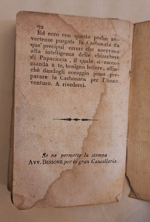 CARBONATA SENZA CICUTA DI PAPACICCIA BICCHIERI ALMANACCO PER L'ANNO 1815 …