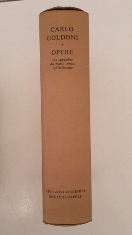 CARLO GOLDONI OPERE RICCIARDI EDITORE 1954