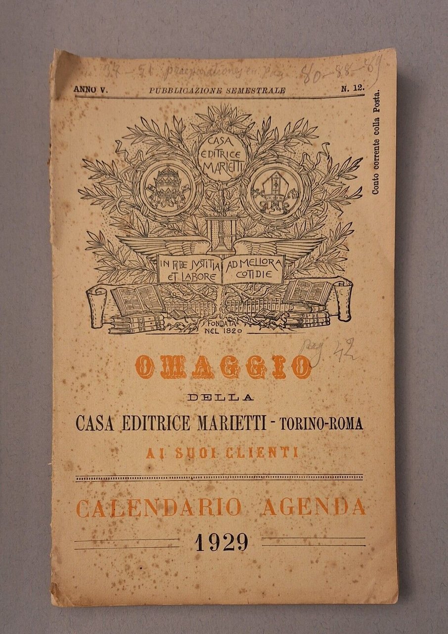 CASA EDITRICE MARIETTI CATALOGO EDITORIALE 1929