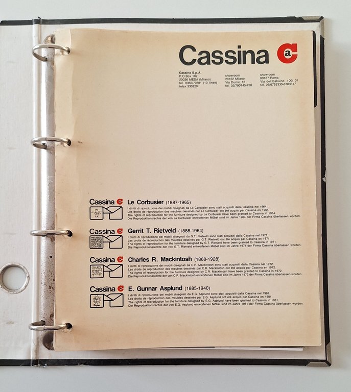 CASSINA CATALOGO LE CORBUSIER-RIETVELD-MACKINTOSH-ASPLUND 1984 | Immagine Gallery 2